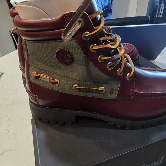 Size 8 - Authentic Handsewn 7 Eye Lug GORE-TEX Boot 'Dark Red' (Timberland) NEW - Picture 5 of 16